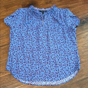 Blue and Red Patterned Blouse-xl